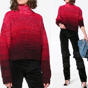 Helmut Lang red ombré sweater